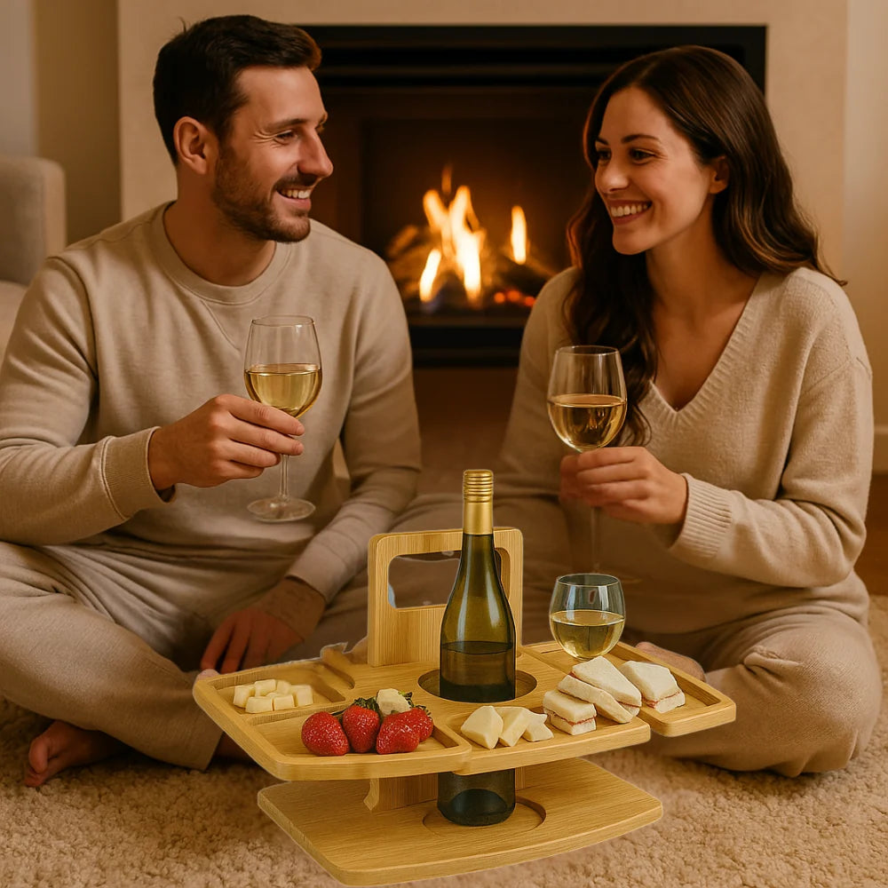 Portable Wooden Picnic Table – WineNest 1