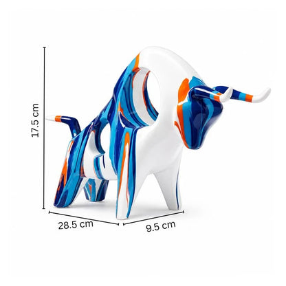 Eloria Modern Abstract Bull Sculpture Resin Art Figurine Home Office Decor Gift