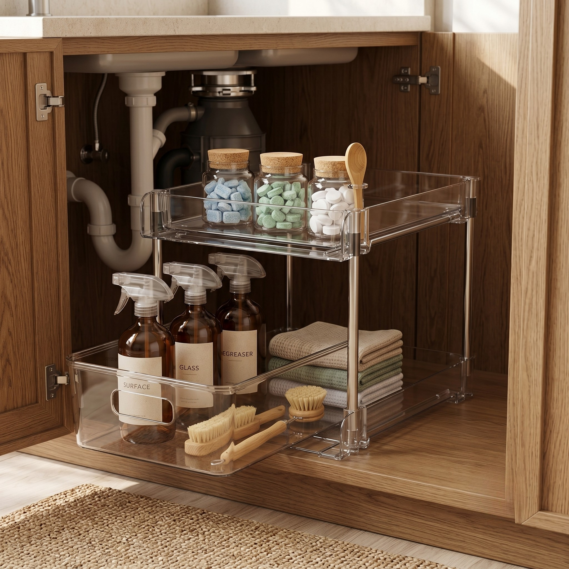 PureAura 2-Tier Clear Storage Organiser 0