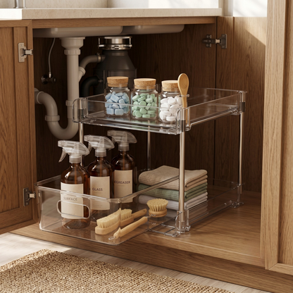 PureAura 2-Tier Clear Storage Organiser 0