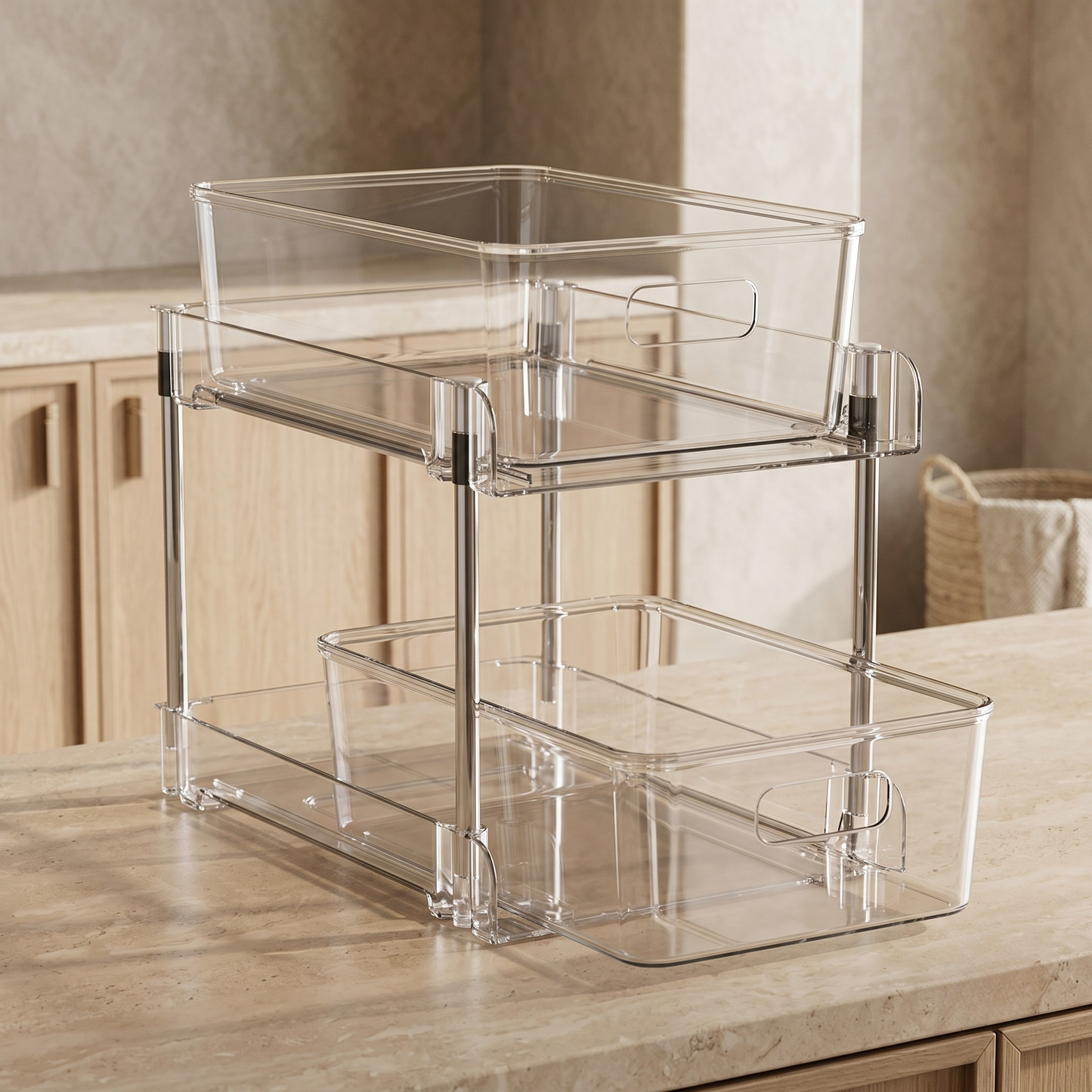 PureAura 2-Tier Clear Storage Organiser 2