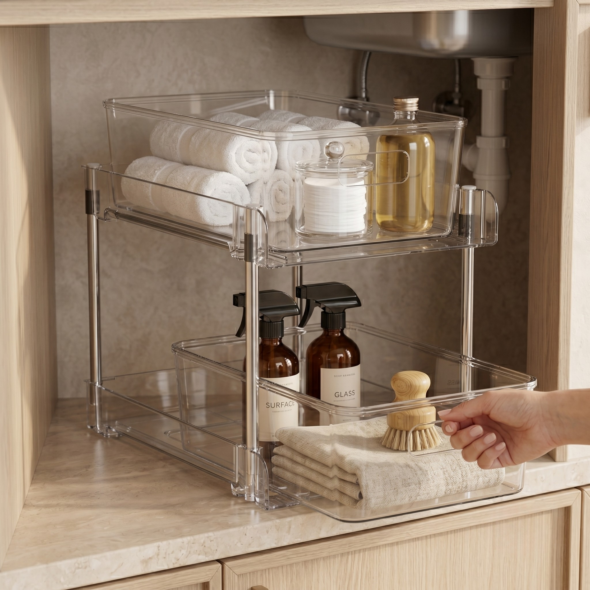 PureAura 2-Tier Clear Storage Organiser 3