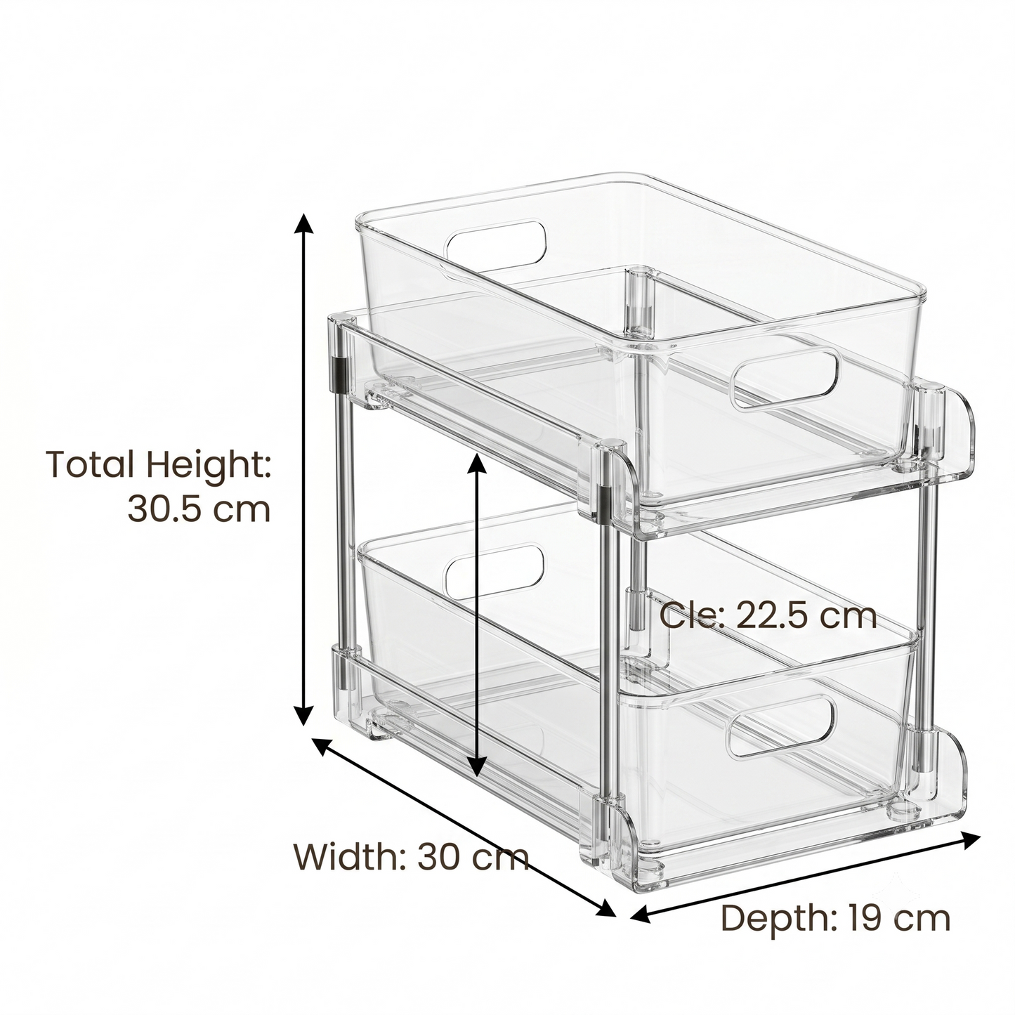 PureAura 2-Tier Clear Storage Organiser 4