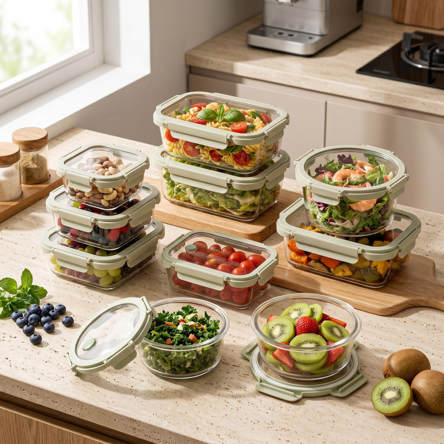 PureAura Glass Storage Set – Set of 8 0