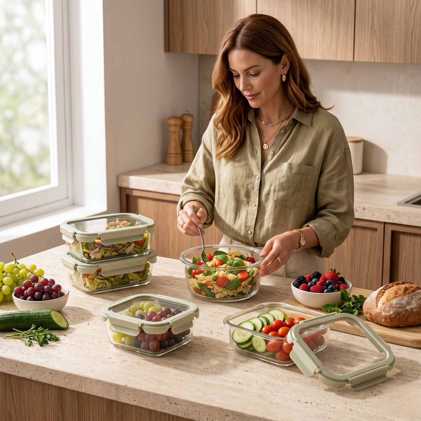 PureAura Glass Storage Set – Set of 8 3