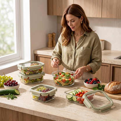 PureAura Glass Storage Set – Set of 8 3