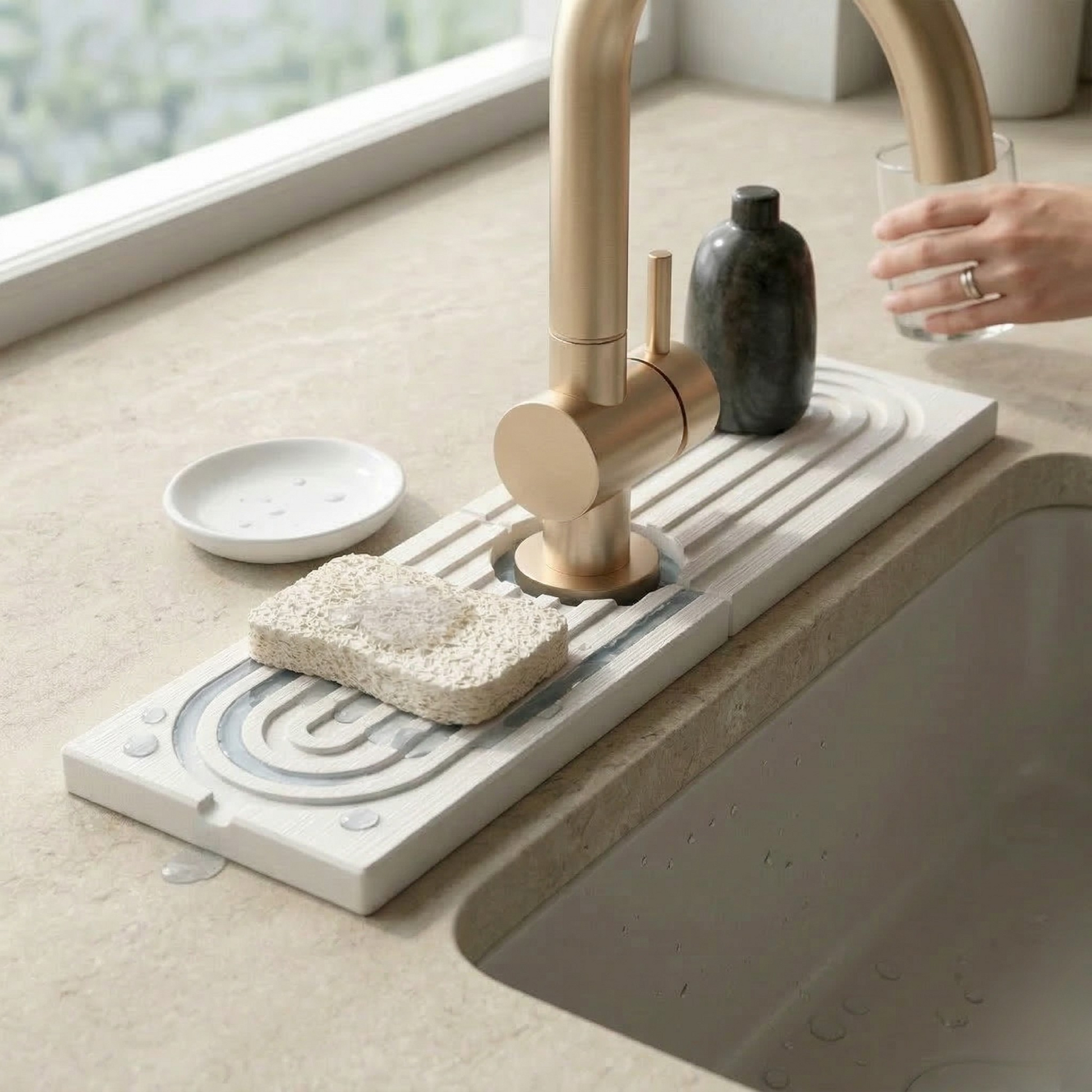 PureAura SinkFlow Stone Mat 0