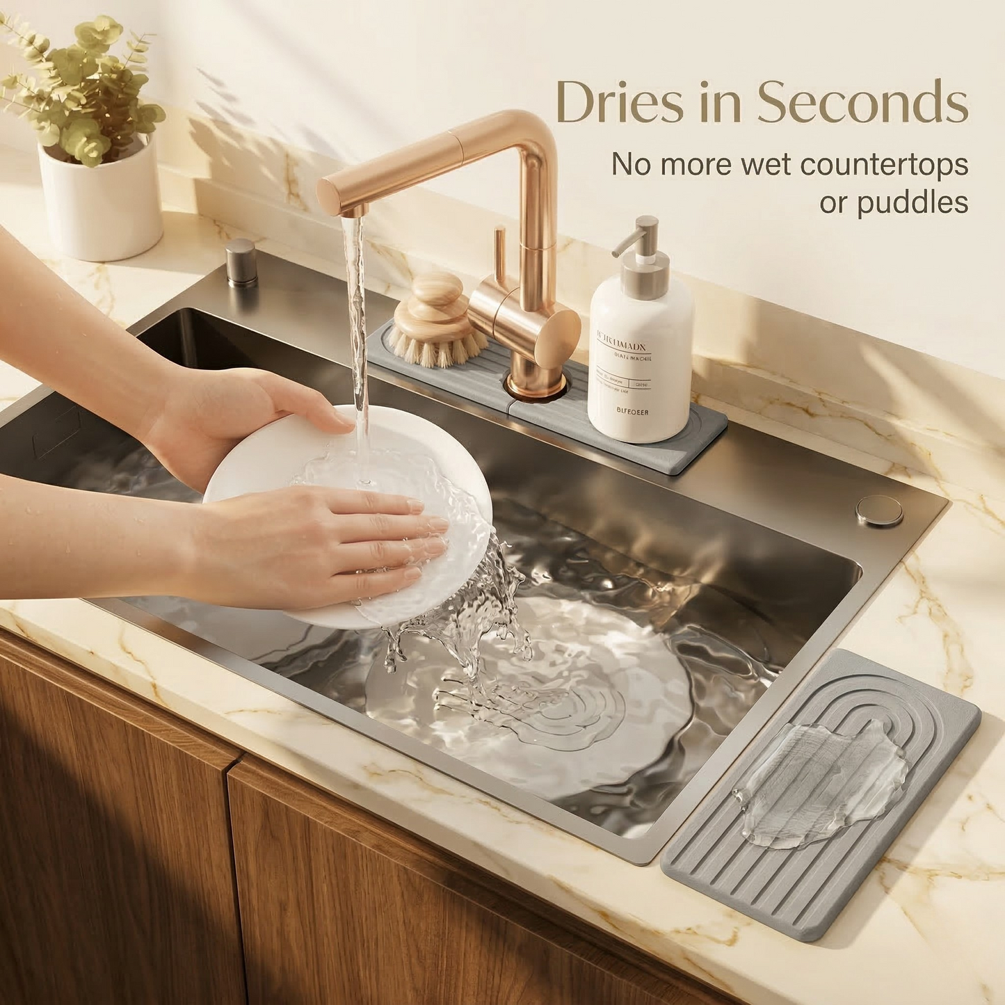 PureAura SinkFlow Stone Mat 4