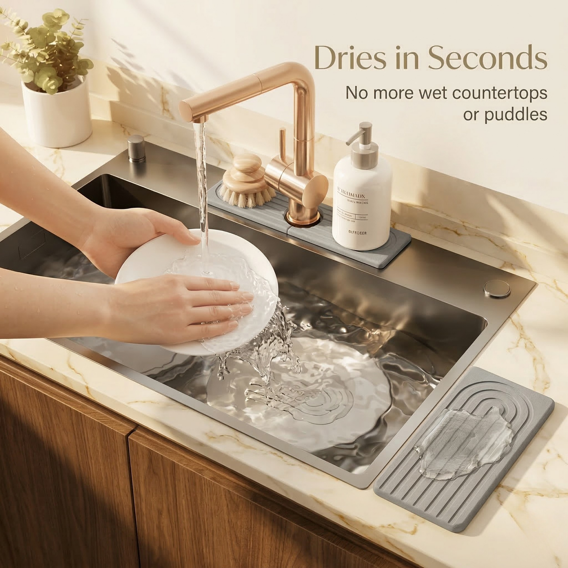 PureAura SinkFlow Stone Mat 4