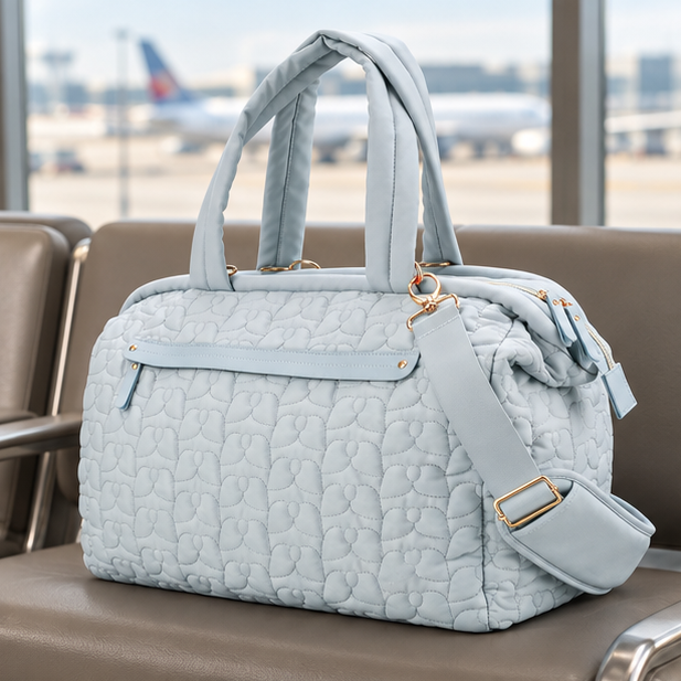 Royeva Quilted Travel Duffel Bag Spacious Weekender With Pockets And Adjustable Strap
