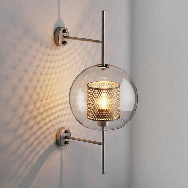 Rayvia Adriel - Modern Honeycomb Brass & Glass Wall Sconce 10