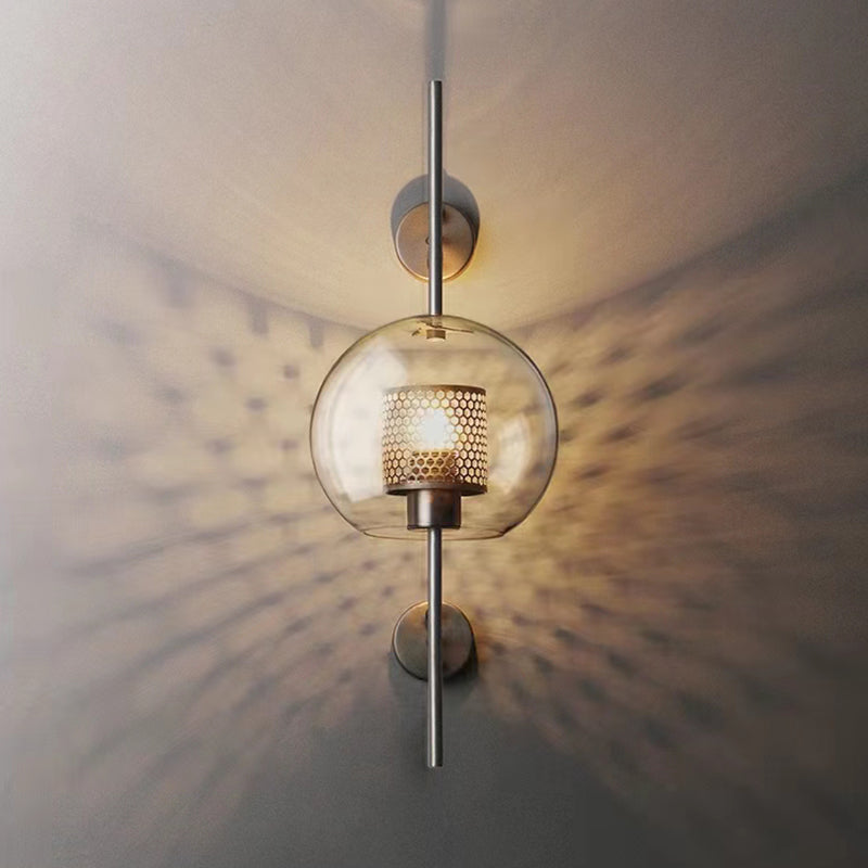 Rayvia Adriel - Modern Honeycomb Brass & Glass Wall Sconce 3