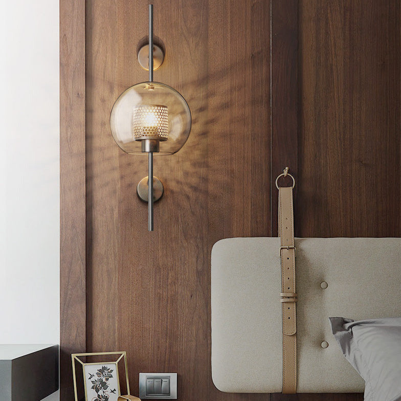 Rayvia Adriel - Modern Honeycomb Brass & Glass Wall Sconce 4