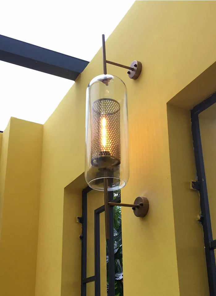 Rayvia Adriel - Modern Honeycomb Brass & Glass Wall Sconce 7