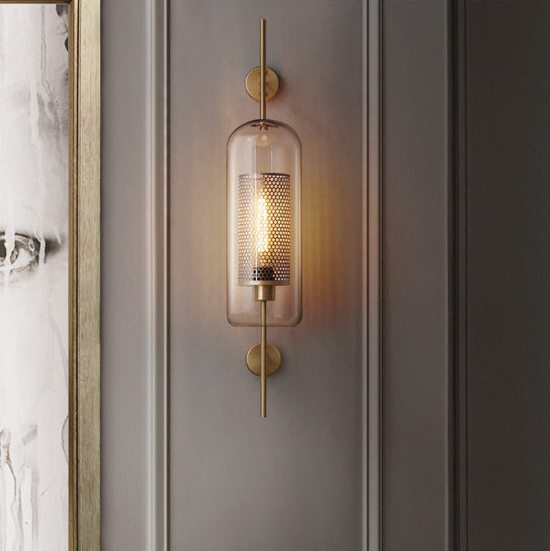 Rayvia Adriel - Modern Honeycomb Brass & Glass Wall Sconce 9