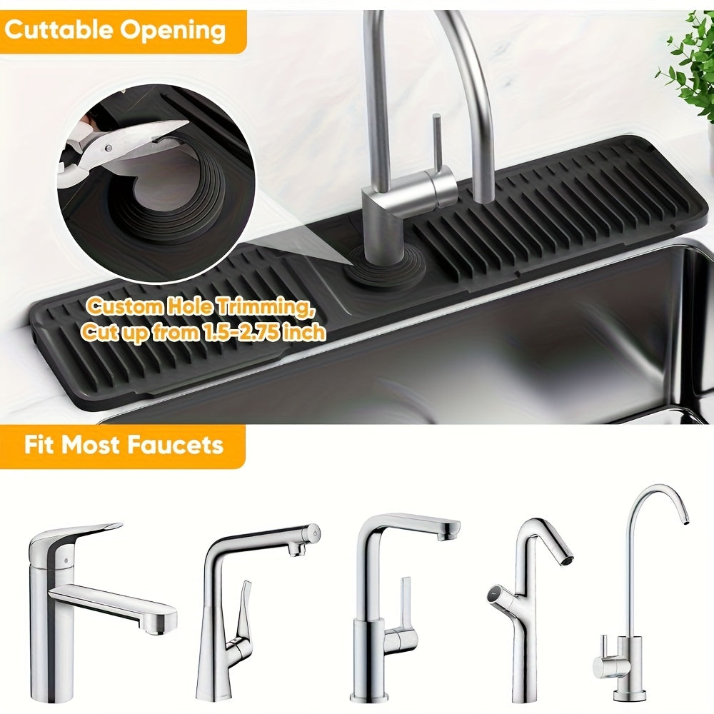 Rayvia Kitchen Sink Splash Guard – 7° Slope Faucet Mat, Quick Drain & Heat-Resistant 6