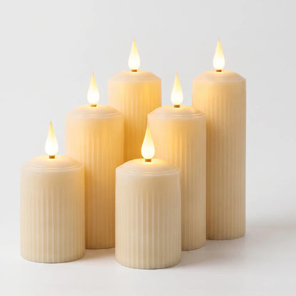 Rechargeable Flameless Pillar Candles - Candora 0