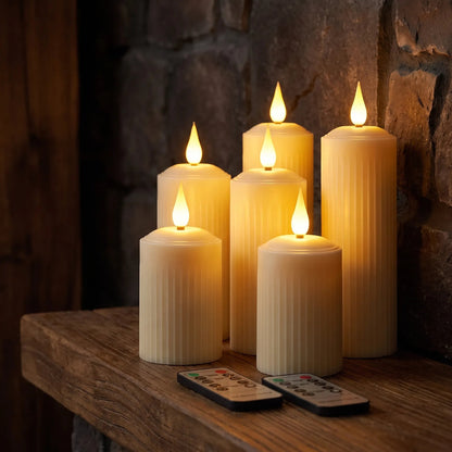 Rechargeable Flameless Pillar Candles - Candora 4