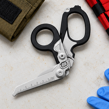 6-in-1 Folding Emergency Multi-Tool with Scissors and Seatbelt Cutter