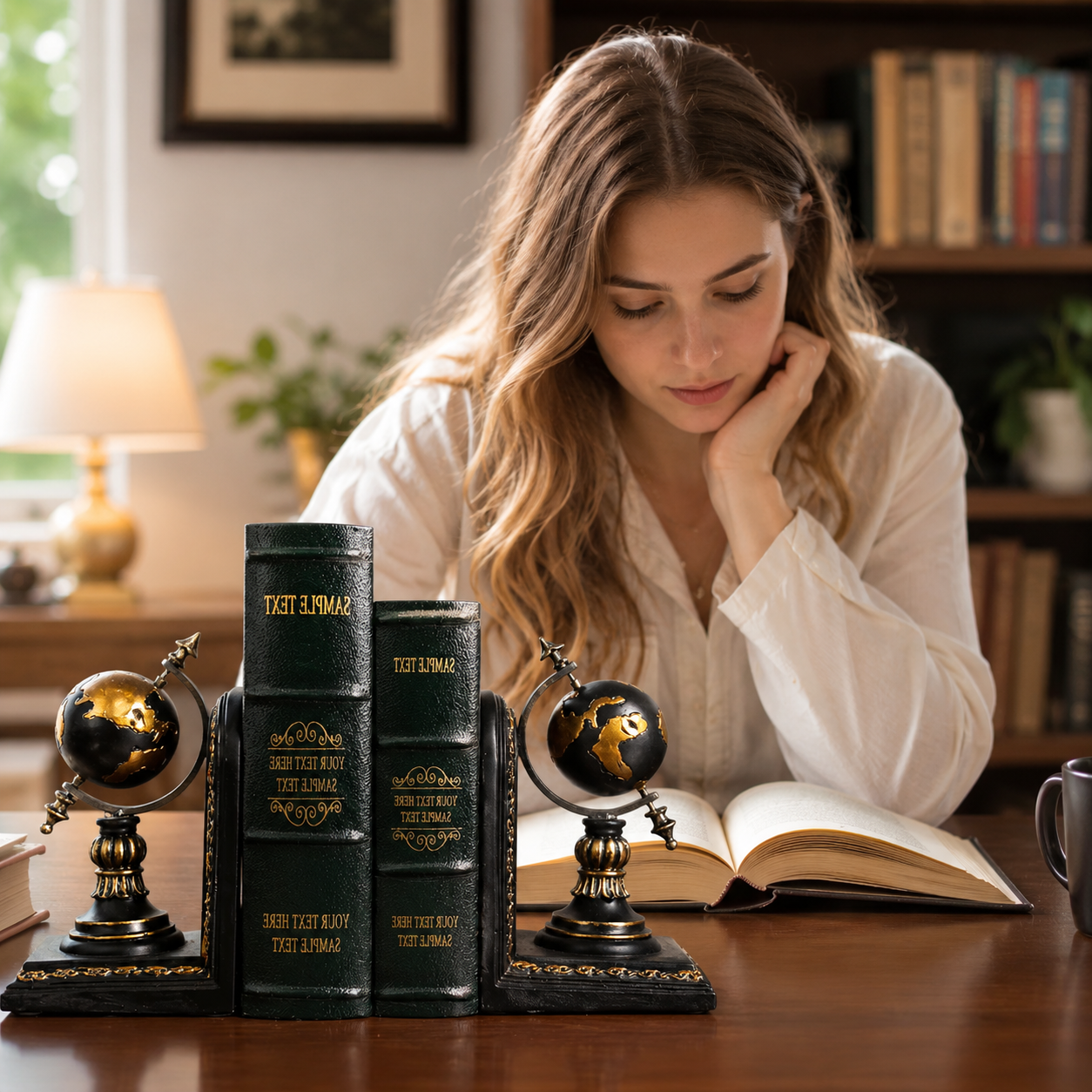 Resin Desktop Bookends - Elegant Office & Home Organizer 1