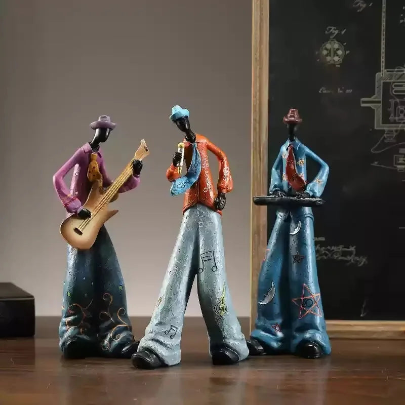 Retro Bookshelf Band Figurines - Cute Cartoon Home Decor Gifts 14
