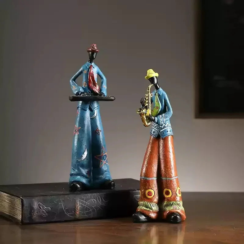Retro Bookshelf Band Figurines - Cute Cartoon Home Decor Gifts 15