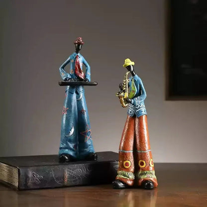 Retro Bookshelf Band Figurines - Cute Cartoon Home Decor Gifts 15