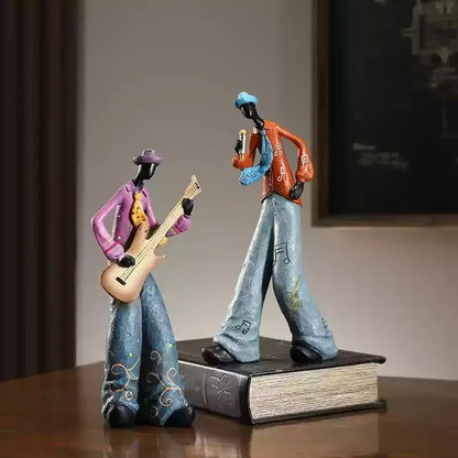 Retro Bookshelf Band Figurines - Cute Cartoon Home Decor Gifts 19