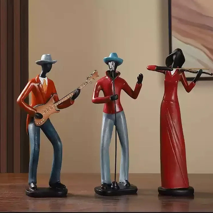 Retro Bookshelf Band Figurines - Cute Cartoon Home Decor Gifts 20
