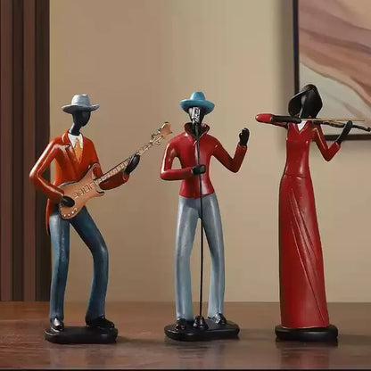 Retro Bookshelf Band Figurines - Cute Cartoon Home Decor Gifts 20