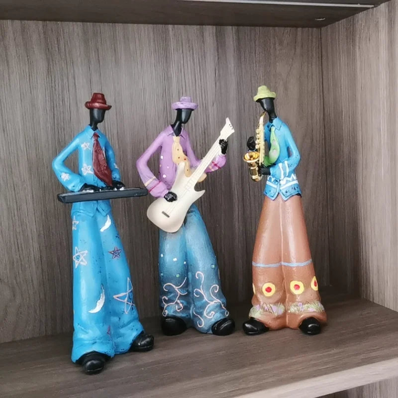 Retro Bookshelf Band Figurines - Cute Cartoon Home Decor Gifts 5