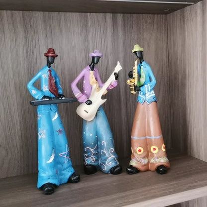 Retro Bookshelf Band Figurines - Cute Cartoon Home Decor Gifts 5