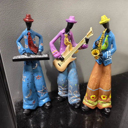 Retro Bookshelf Band Figurines - Cute Cartoon Home Decor Gifts 6