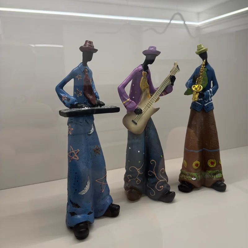 Retro Bookshelf Band Figurines - Cute Cartoon Home Decor Gifts 7
