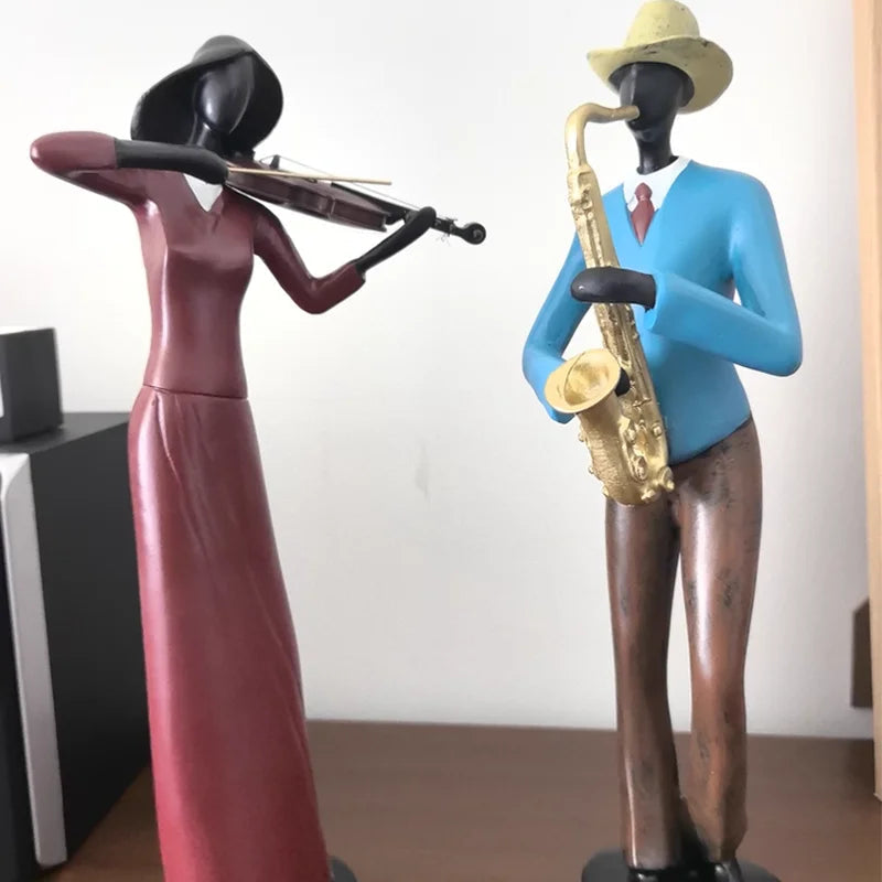 Retro Bookshelf Band Figurines - Cute Cartoon Home Decor Gifts 8