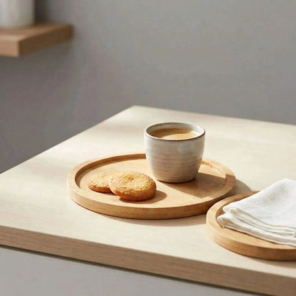 Round Natural Serving Platters - HostAura 1