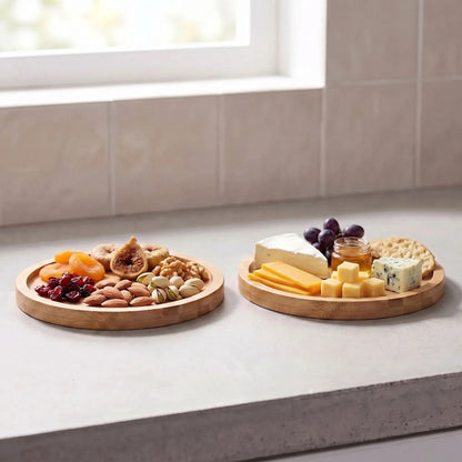 Round Natural Serving Platters - HostAura 2