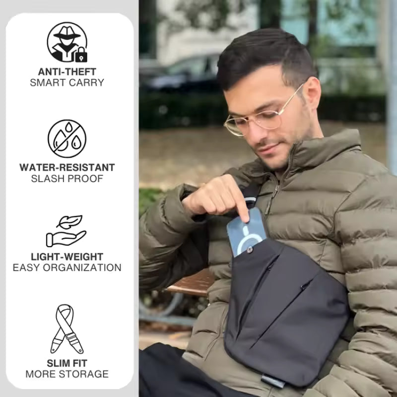 RoyaleGlow Anti-Theft Crossbody Bag – RFID Blocking Waterproof with Hidden Pockets 6