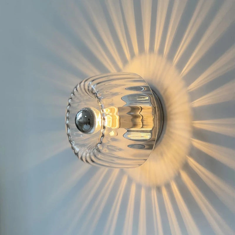 RoyaleGlow Bauhaus Glass Wall Sconce - Decorative Wall Light with Stunning Effects for Hallways & Living Rooms 1