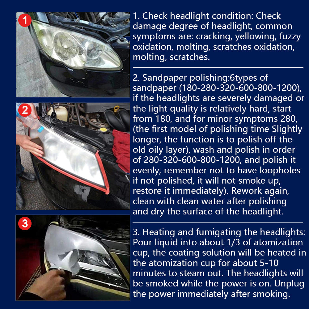 RoyaleGlow Headlight Restoration Kit for Crystal Clear Lights 5