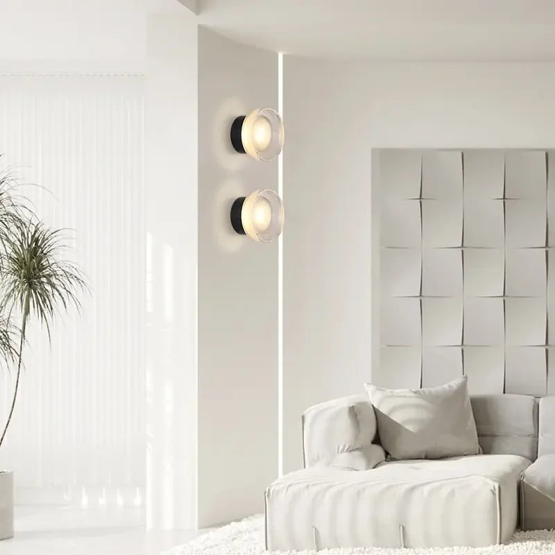 RoyaleGlow Nordic Luxury Circular Wall Lamp - Modern Wall Light for Bedroom and Hallway 4