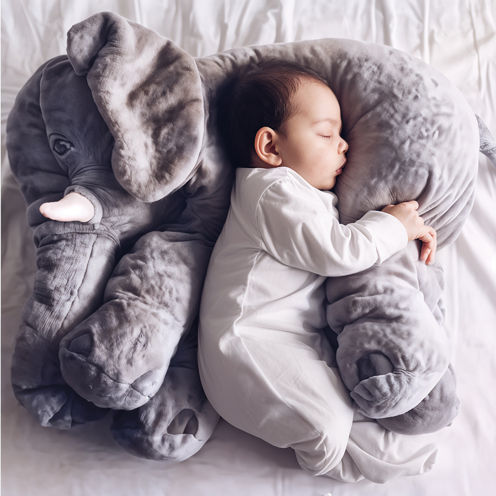 Royaleva Baby Elephant Cuddle Pillow – Soft Plush Companion, Ideal for Newborns & Kids 0