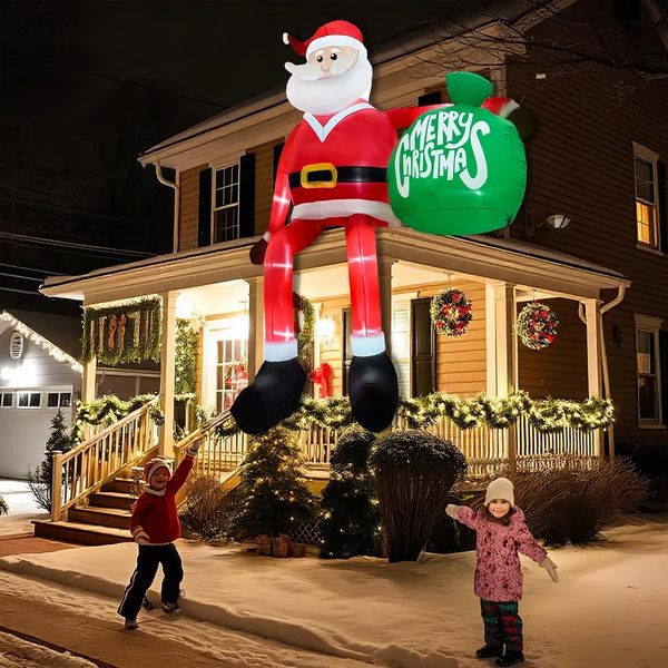 Royaleva Giant 8FT LED Climbing Santa Inflatable Premium Outdoor Christmas Decoration 0