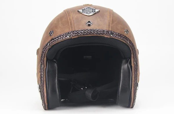 Royaleva Retro Vintage Motorcycle Helmet Open Face With Goggle Mask 6