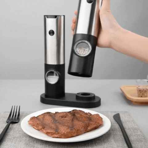 Royallure Electric Rechargeable Salt & Pepper Mill Set – Adjustable Grind, USB Charging 1