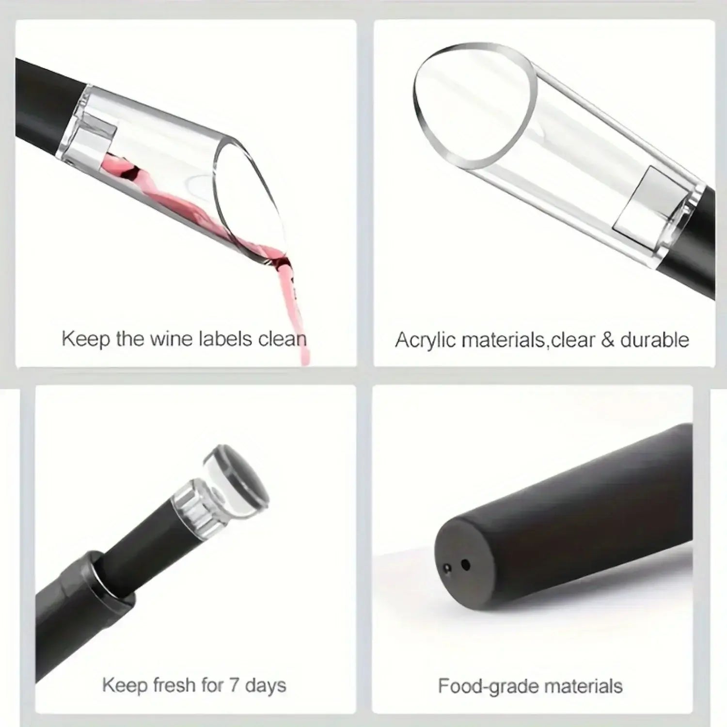 Royallure Electric Wine Opener Set with Rechargeable Battery, Vacuum Sealer & Pourer 5