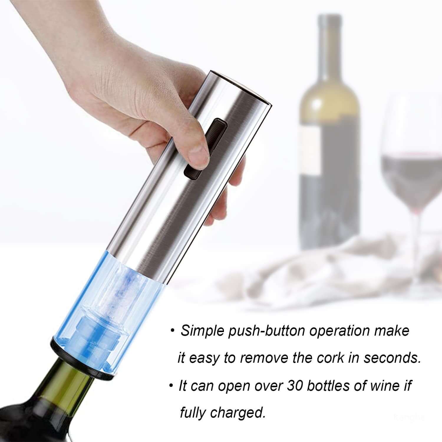 Royallure Electric Wine Opener Set with Rechargeable Battery, Vacuum Sealer & Pourer 6