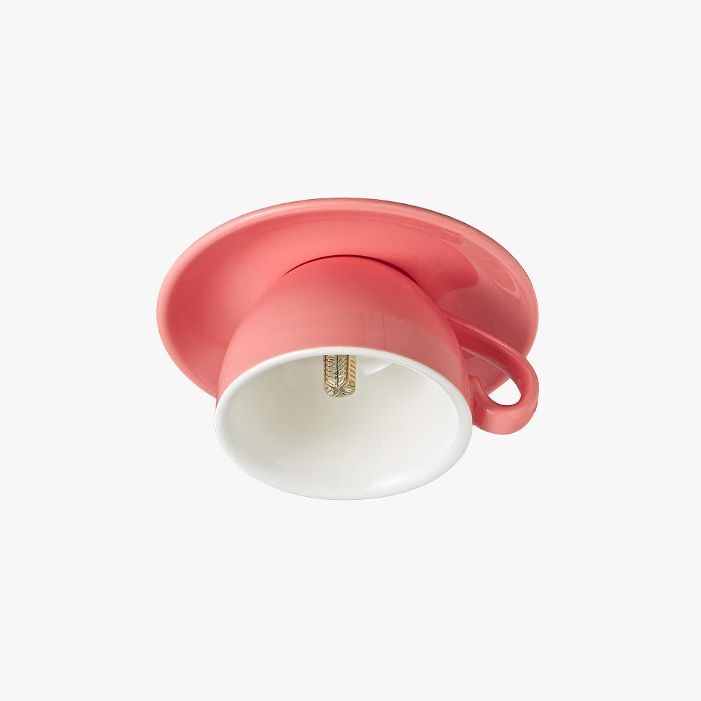 Royallure Flush Mount Ceiling Light Fixture - Coffee Cup Ceramic Design for Restaurant Cafe 1
