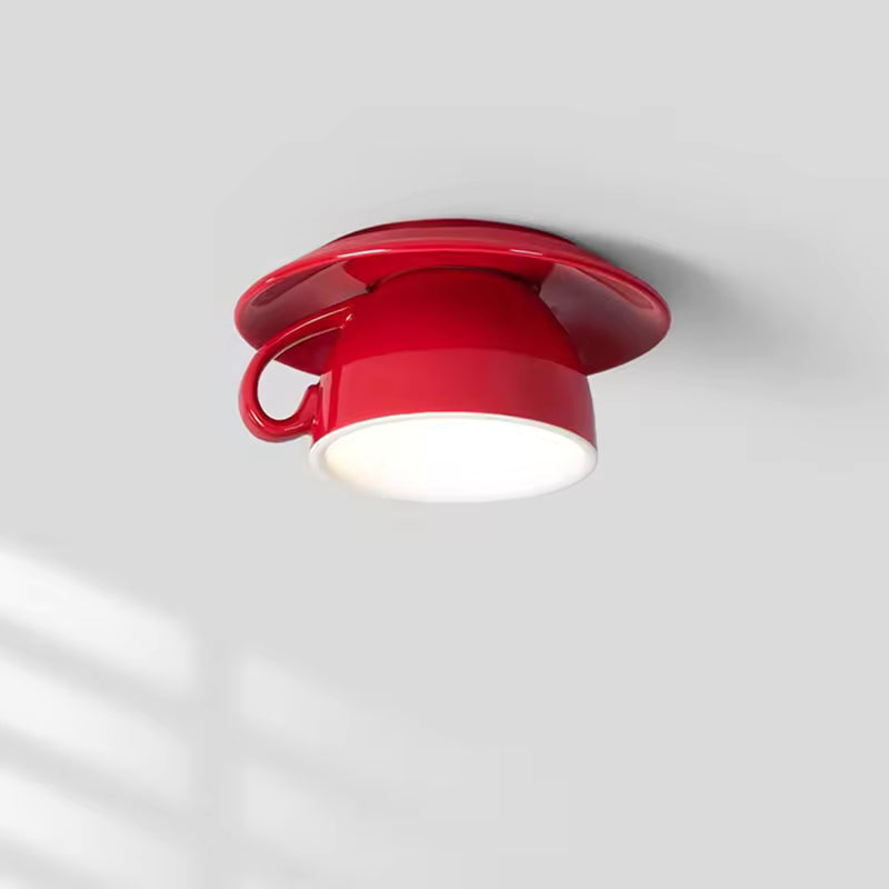 Royallure Flush Mount Ceiling Light Fixture - Coffee Cup Ceramic Design for Restaurant Cafe 10