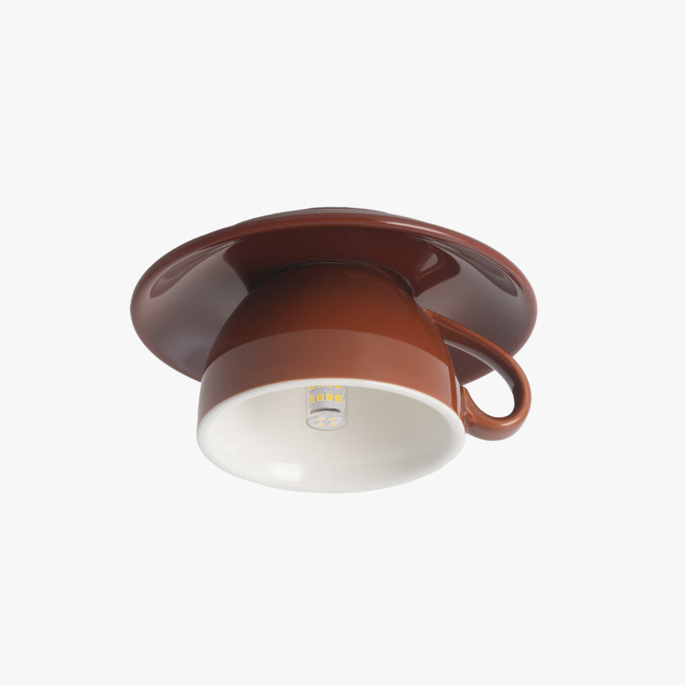 Royallure Flush Mount Ceiling Light Fixture - Coffee Cup Ceramic Design for Restaurant Cafe 12